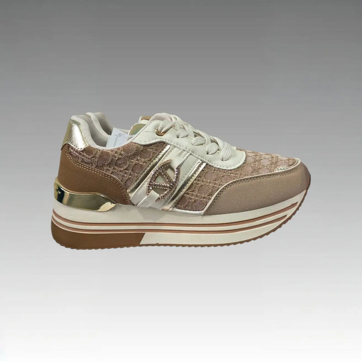 Sneaker Platform Con Tessuto Lavorato Splendi