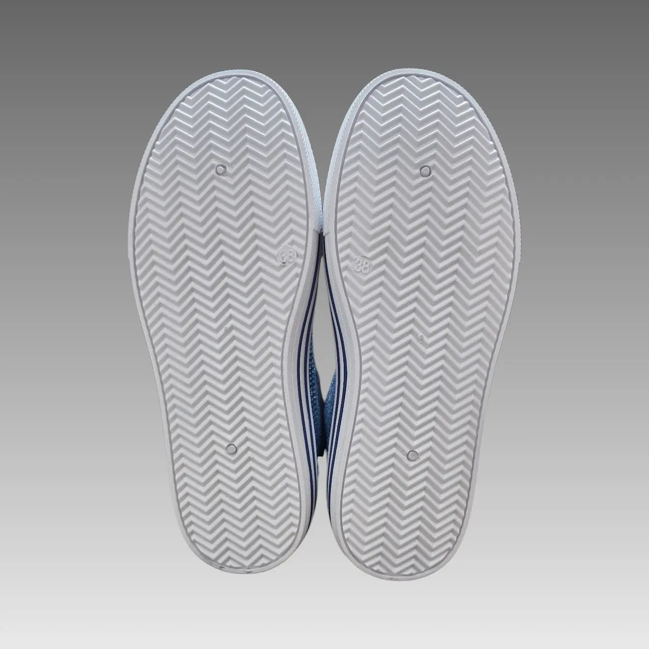 Sneakers Alte Platform Denim E Strass Splendi