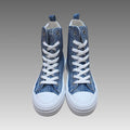 Sneakers Alte Platform Denim E Strass Splendi