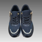 Sneakers Platform Pizzo E Cerniera Gold Splendi