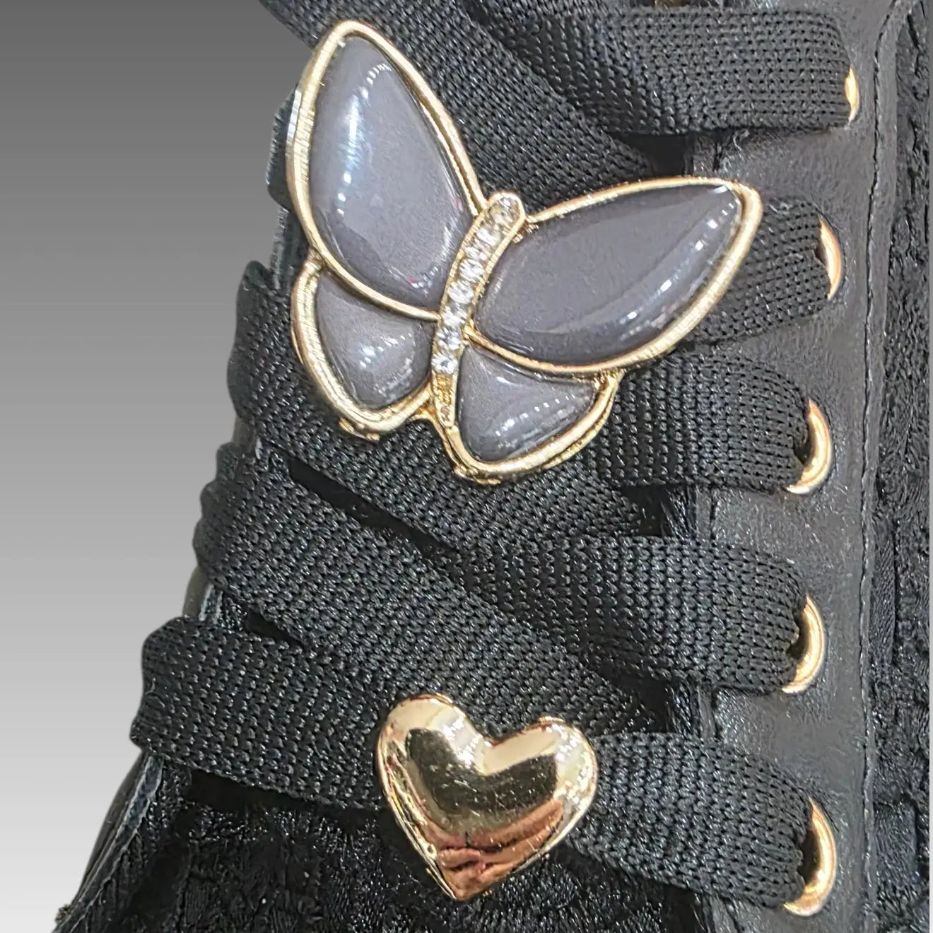 Sneakers Platform Pizzo E Farfalla Gioiello Splendi