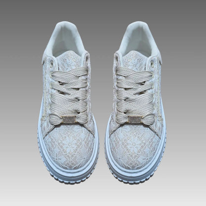 Sneakers Platform Pizzo e Glitter Splendi