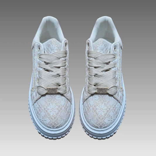 Sneakers Platform Pizzo e Glitter Splendi