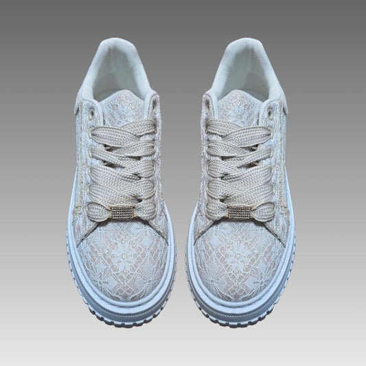 Sneakers Platform Pizzo e Glitter Splendi
