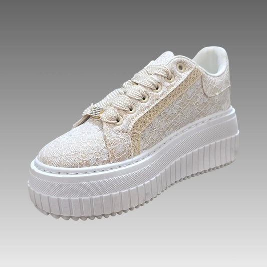 Sneakers Platform Pizzo e Glitter Splendi