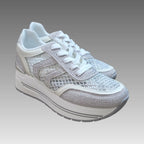 Sneakers Platform Strass Silver Splendi
