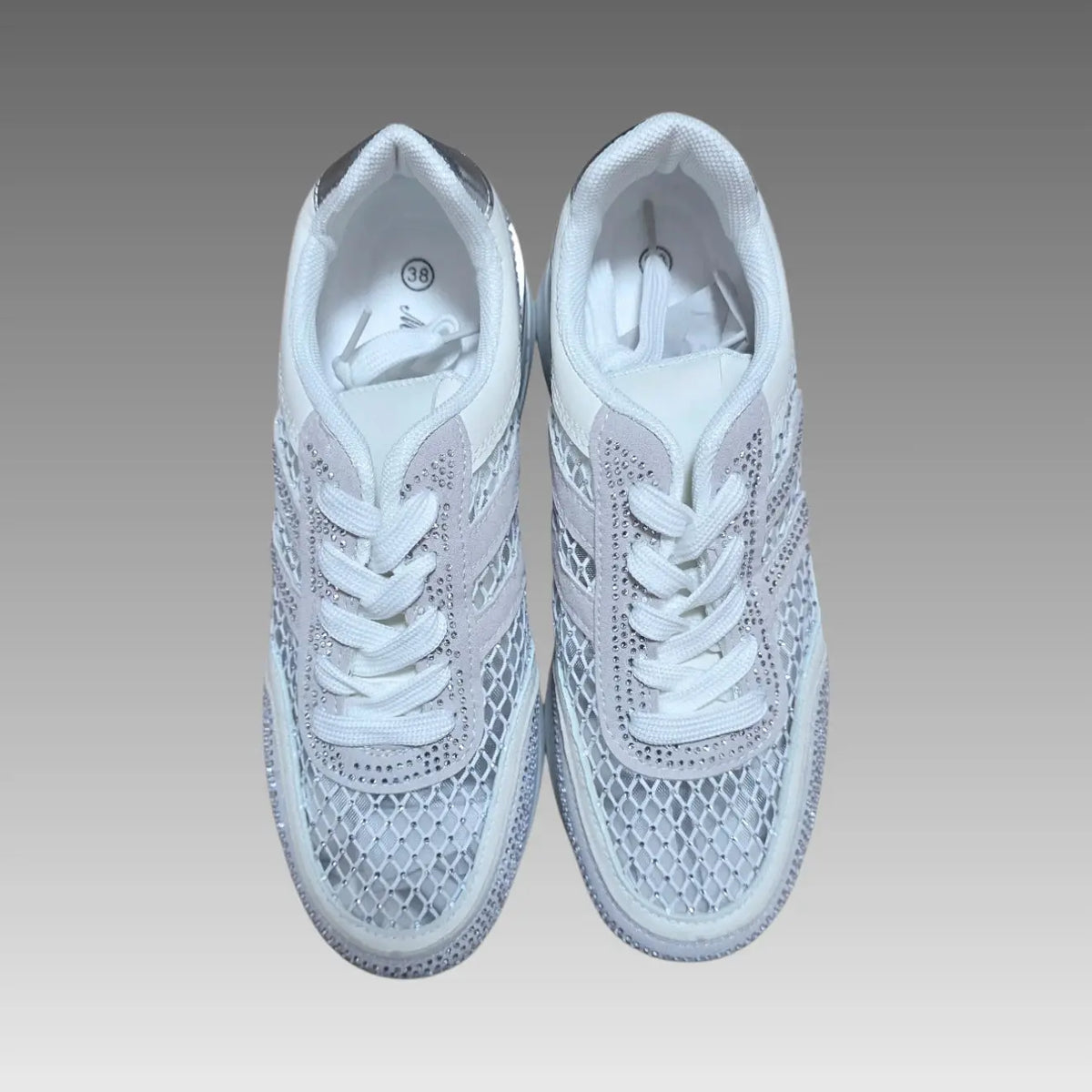 Sneakers Platform Strass Silver Splendi