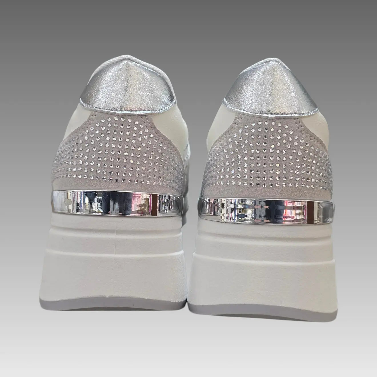 Sneakers Platform Strass Silver Splendi
