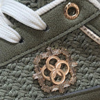 Zapatillas deportivas con plataforma verde militar
