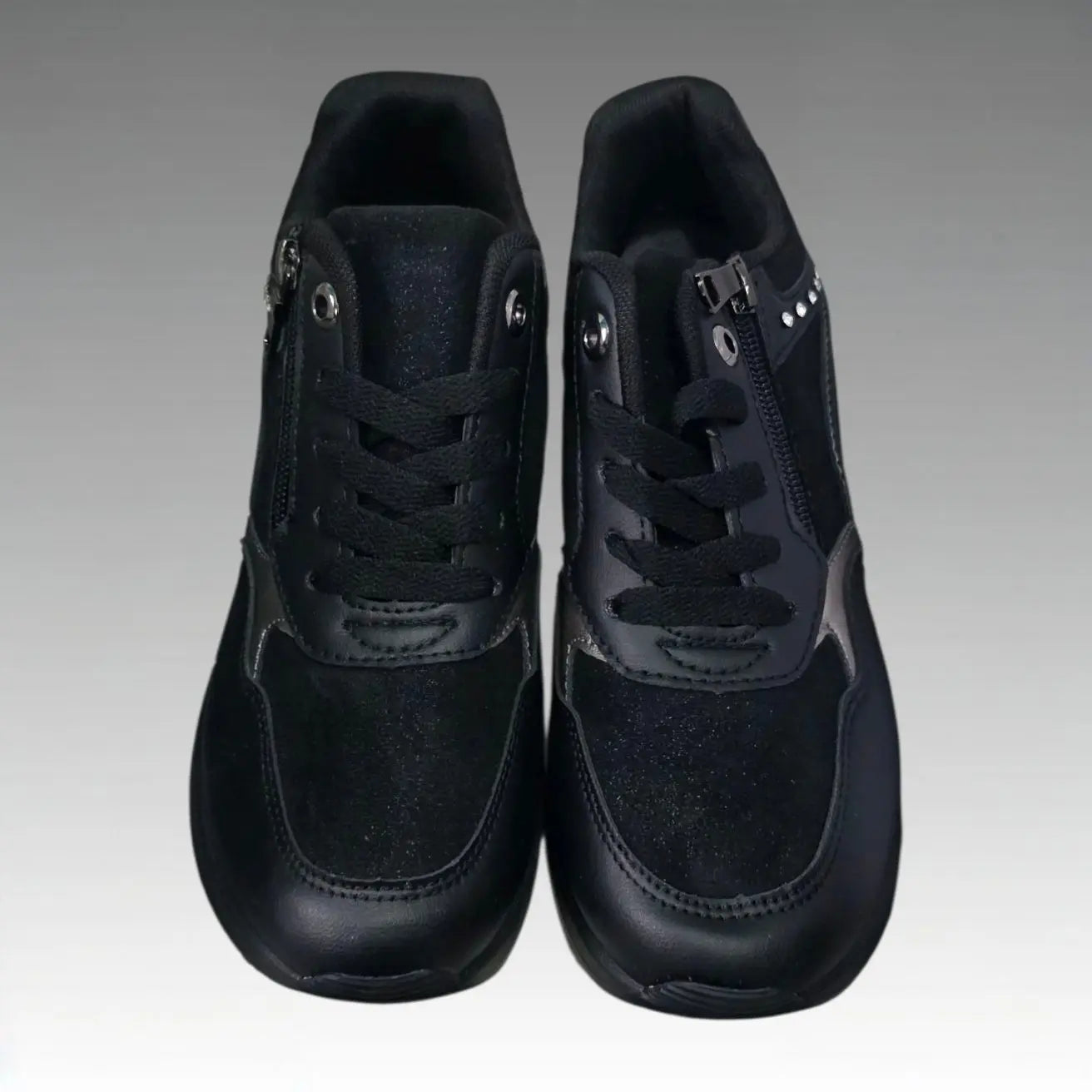 Sneakers Sportive Con Strass E Cerniera Splendi