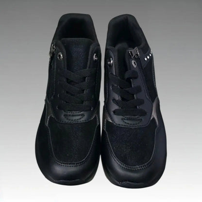 Sneakers Sportive Con Strass E Cerniera Splendi