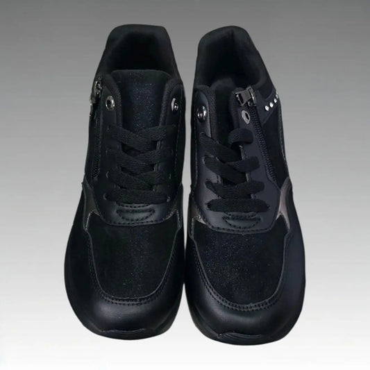 Sneakers Sportive Con Strass E Cerniera Splendi