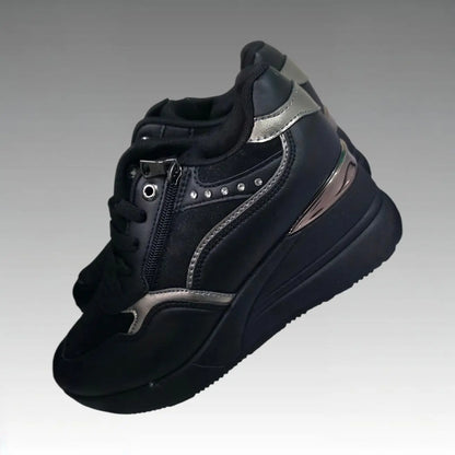 Sneakers Sportive Con Strass E Cerniera Splendi