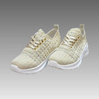 Sneakers Traforate In Rafia Super Leggere Gold Splendi